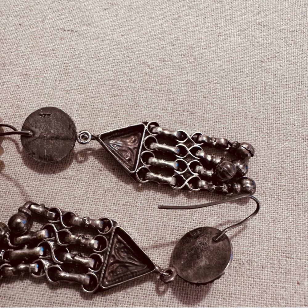 Vintage | Earrings | Vintage Afghan Silver Earrings with Amethyst - Picture 2 of 7